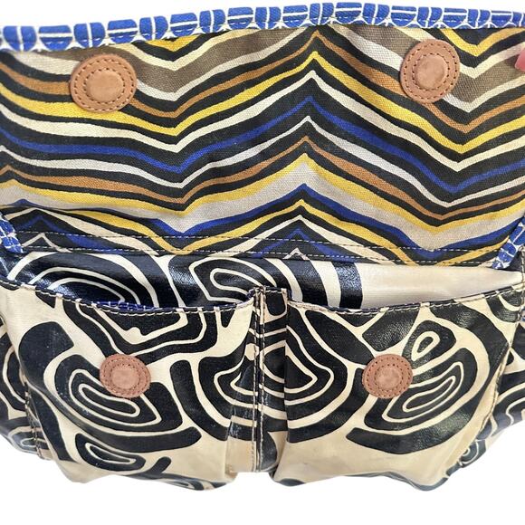 Vintage Fossil Key Per Diaper Bag Large Tote Coated Canvas Abstract Retro Print - Picture 8 of 16